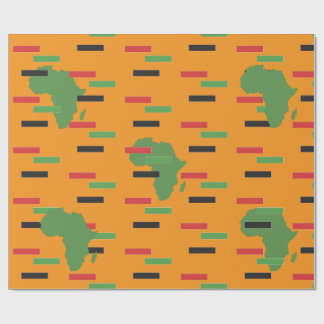 Pan Afrikaans rood zwart groen Afrika Kaart Kwanza Cadeaupapier