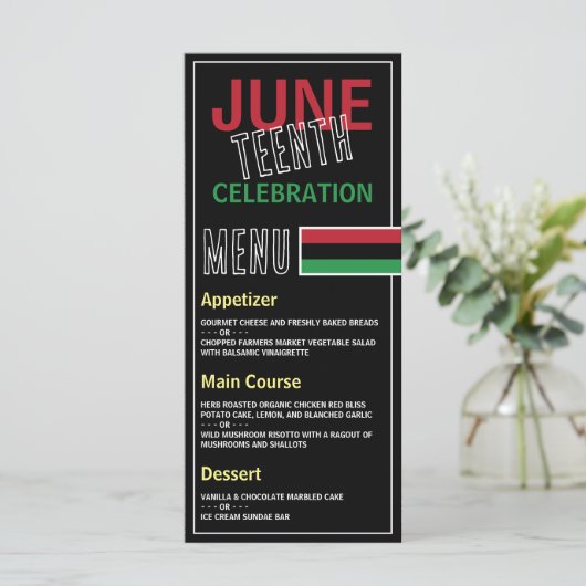 Pan-Afrikaans vlagontwerp, 10e herfst Menu (Staand voorkant)