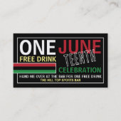 Pan-Afrikaans vlagontwerp, Junetetiende Drink Tick Visitekaartje (Voorkant)