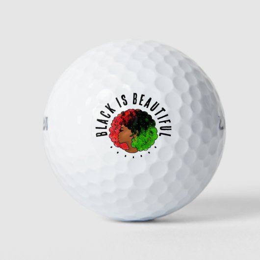 Pan Afrikaans zwart meisje vrouw rood groen pride  Golfballen (Voorkant)