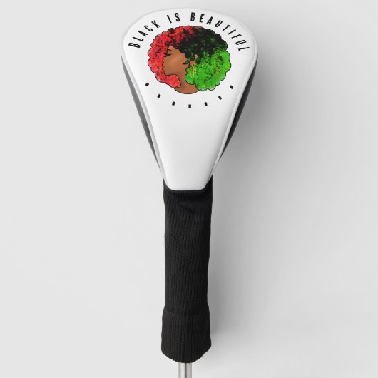 Pan Afrikaans zwart meisje vrouw rood groen pride  Golfheadcover (Voorkant)