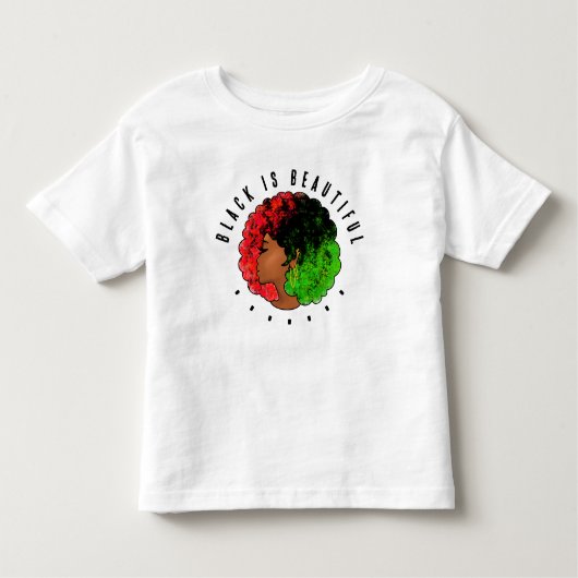 Pan Afrikaans zwart meisje vrouw rood groen pride  Kinder Shirts (Voorkant)