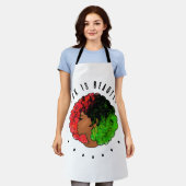 Pan Afrikaans zwart meisje vrouw rood groen pride  Schort (Gedragen)