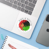 Pan Afrikaans zwart meisje vrouw rood groen pride  Sticker (Laptop met iPhone)