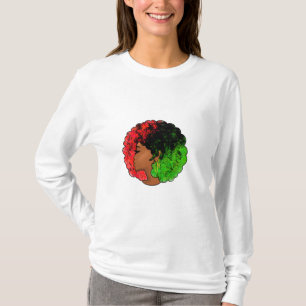 Pan Afrikaans zwart meisje vrouw rood groen pride T-shirt