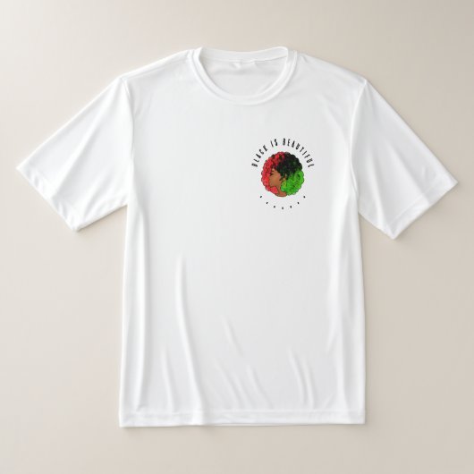 Pan Afrikaans zwart meisje vrouw rood groen pride T-shirt (Laagn)