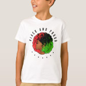 Pan Afrikaans zwart meisje vrouw rood groen pride T-shirt (Voorkant)