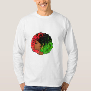Pan Afrikaans zwart meisje vrouw rood groen pride T-shirt