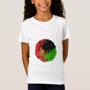 Pan Afrikaans zwart meisje vrouw rood groen pride T-shirt