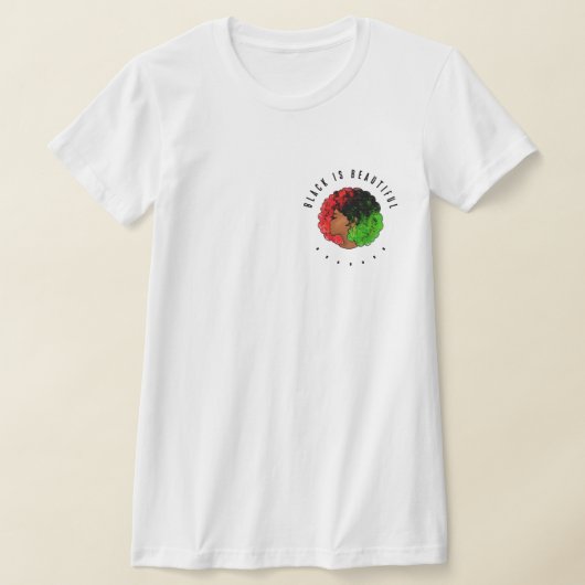 Pan Afrikaans zwart meisje vrouw rood groen pride  T-shirt (Laagn)