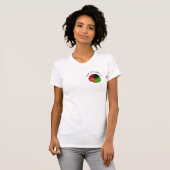 Pan Afrikaans zwart meisje vrouw rood groen pride  T-shirt (Voorkant volledig)