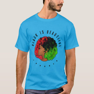 Pan-Afrikaans zwart meisje vrouw rood groen trots  T-shirt