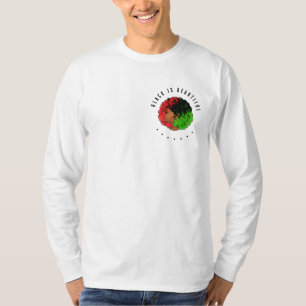 Pan-Afrikaans zwart meisje vrouw rood groen trots T-shirt
