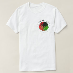 Pan-Afrikaans zwart meisje vrouw rood groen trots T-shirt