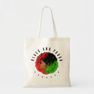 Pan-Afrikaans zwart meisje vrouw rood groen trots  Tote Bag