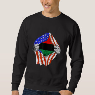 Pan Afrikaanse Borst Afro Amerikaanse Unia Vlag Zw Trui