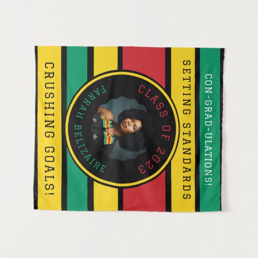 Pan-Afrikaanse foto afstudeerceremonie Wandkleed (Voorkant (horizontaal))