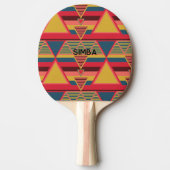 Pan-Afrikaanse kleurrijke driehoekspatroon geperso Tafeltennisbatje (Voorkant)