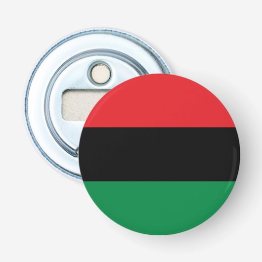 Pan-Afrikaanse UNIA-vlag Button Flesopener (Voorkant)