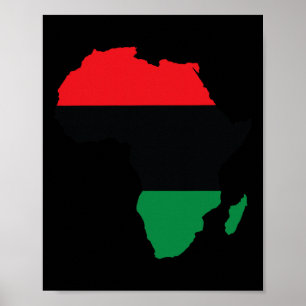 Pan-Afrikaanse Unia Vlag Kaart Continent Zwarte Ge Poster