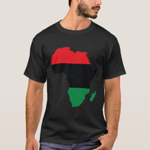 Pan-Afrikaanse Unia Vlag Kaart Continent Zwarte Ge T-shirt