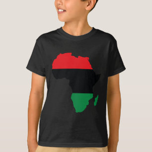 Pan Afrikaanse Unia Vlag Kaart Continent Zwarte Ge T-shirt