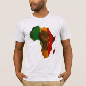 Pan-Afrikaanse Verhoogde Vist & Afrika Outline Des T-shirt (Voorkant)