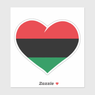 Pan-Afrikaanse vlag hart Afro-Amerikaanse Zwarte g Sticker