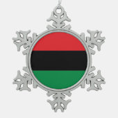 Pan-Afrikaanse vlag van UNIA Kwanzaa Tin Sneeuwvlok Ornament (Voorkant)