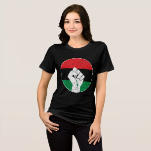 Pan-Afrikaanse vlag Vuist, Afro-Amerikaanse zwarte Tri-Blend Shirt