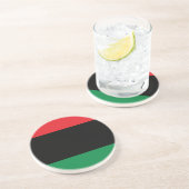 Pan Afrikaanse vlag Zandsteen Onderzetter (Zijkant)