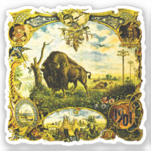 Pan Am Expo met Bizon en indiaanse motieven Sticker