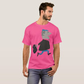 Pan Am Retro Cartoon Man met tas T-shirt (Voorkant volledig)