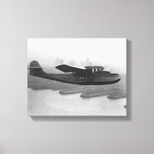 Pan American China Clipper en San Francisco Canvas Afdruk (Voorkant)
