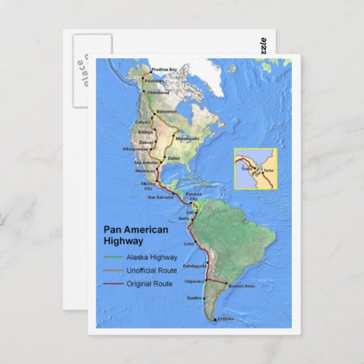 Pan American Highway Briefkaart (Voorkant / Achterkant)