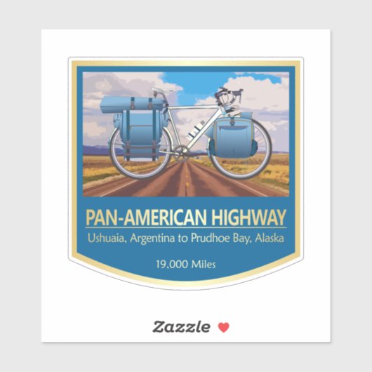 Pan-American Hwy (bike2) Sticker (Vel)