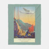 Pan-Amerikaanse Clipper die over China vliegt Fleece Deken (Voorkant)