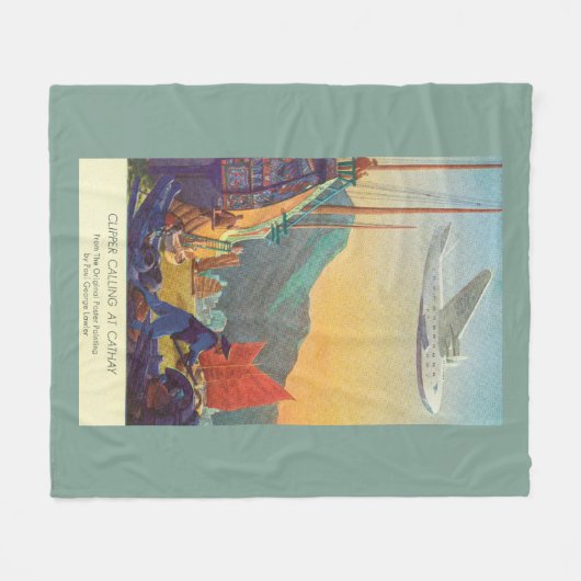 Pan-Amerikaanse Clipper die over China vliegt Fleece Deken (Voorkant (Horizontaal))