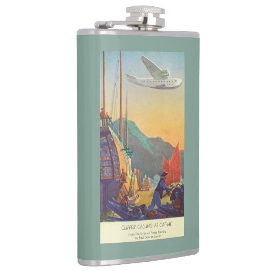 Pan-Amerikaanse Clipper die over China vliegt Heupfles (Rechts)