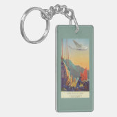 Pan-Amerikaanse Clipper die over China vliegt Sleutelhanger (Voorkant Links)