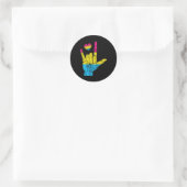 Pan ASL Pride Pansexual Hearing Loss Deaf Awarenes Ronde Sticker (Tas)
