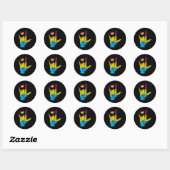 Pan ASL Pride Pansexual Hearing Loss Deaf Awarenes Ronde Sticker (Vel)