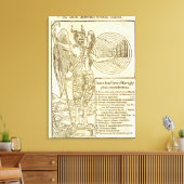 Pan, de universele god en de elementen die hij wee canvas afdruk (Insitu (Woonkamer))
