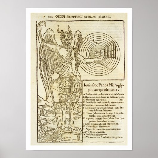 Pan, de universele god en de elementen die hij wee poster (Voorkant)