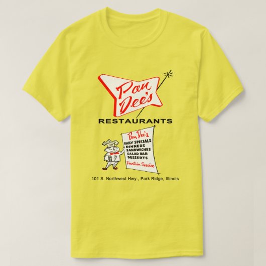 Pan Dee's Restaurant, Park Ridge, Illinois T-shirt (Design voorkant)