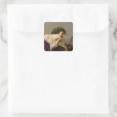 Pan die zijn pijpen speelt vierkante sticker (Tas)