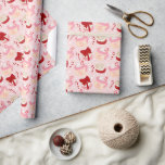 Pan Dulce y Cafecito Mexicaanse Kerst Cadeaupapier<br><div class="desc">Dit inpakpapier heeft diverse pannendulce en cafecito in roze en rode kleuren.</div>