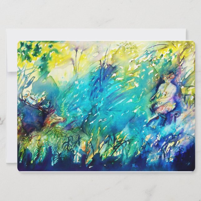 PAN EN DEER IN GROENE BOSSEN (Voorkant)