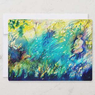 PAN EN DEER IN GROENE BOSSEN