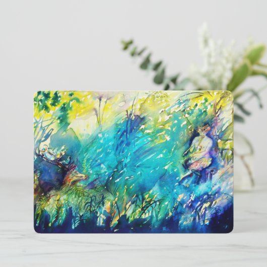 PAN EN DEER IN HET BOSTER (Staand voorkant)